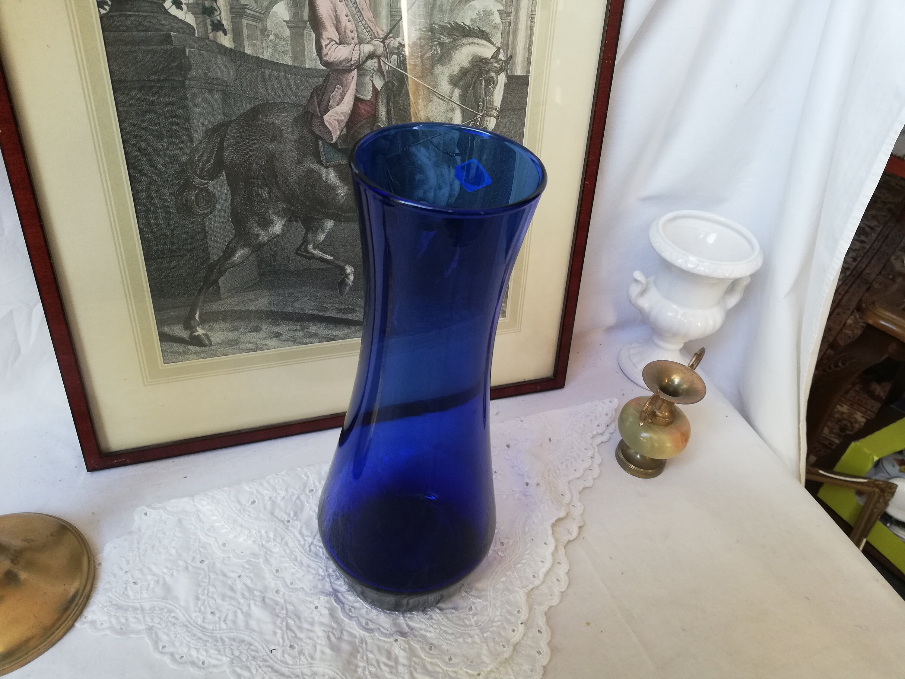 Handmade Glass Flower Vase in Blue Color, Vintage From Austria Etsy