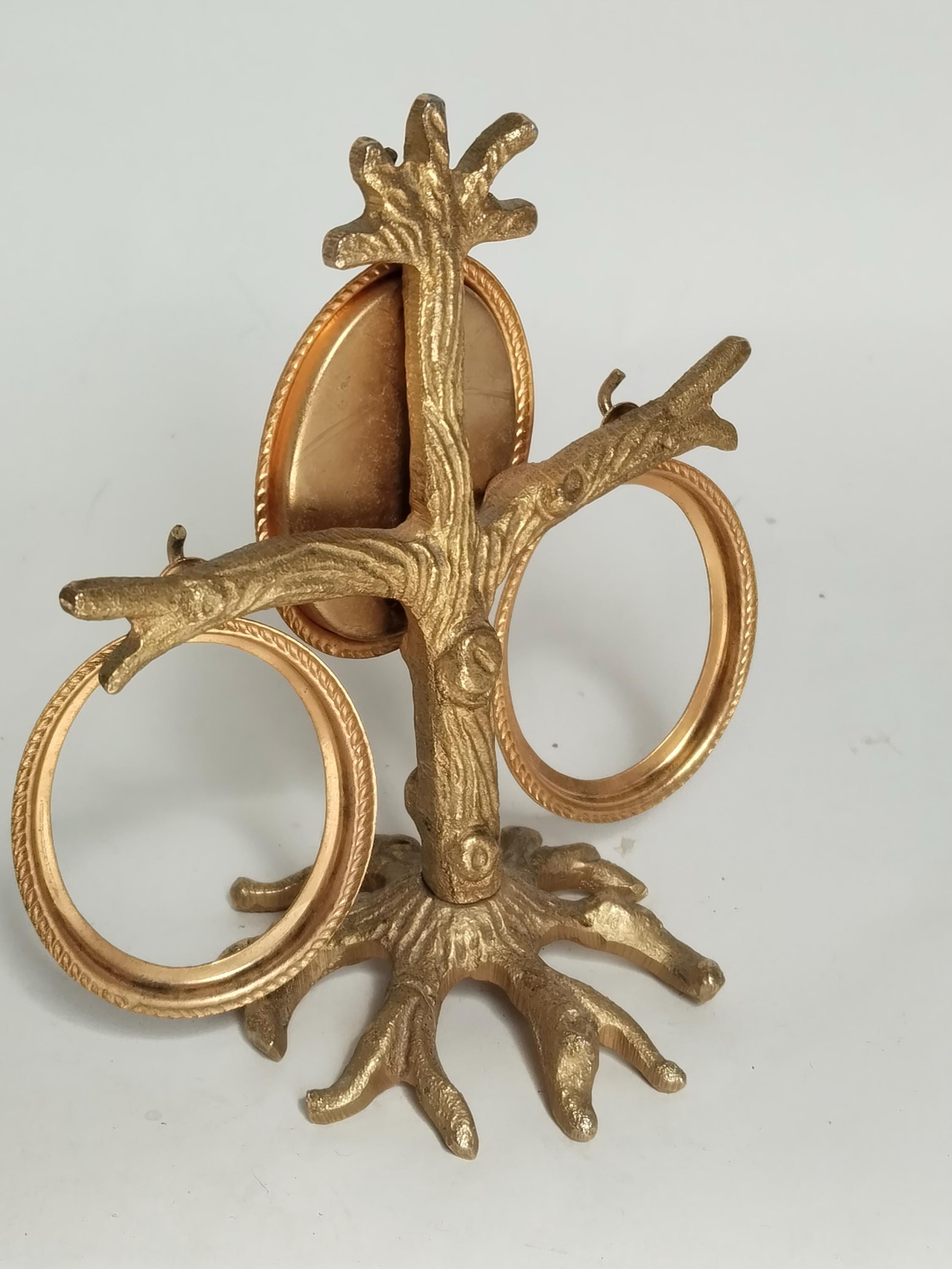 ヴィンテージ真鍮製ファミリーフォトツリー（ミニフレーム3個付き