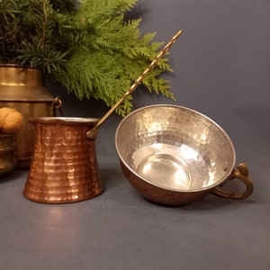 Cafetera antigua de cobre CEZVE IBRIK, cocina austriaca vintage