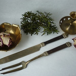 Knife and fork, set for meat / poultry, vintage, antique, Germany