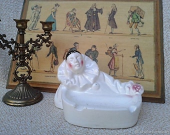 Pierrot figurine, antique, vintage, porcelain, Austria