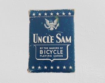 Carte da gioco vintage Zio Sam – 52 carte + 2 Joker – Riproduzione del mazzo di carte classico
