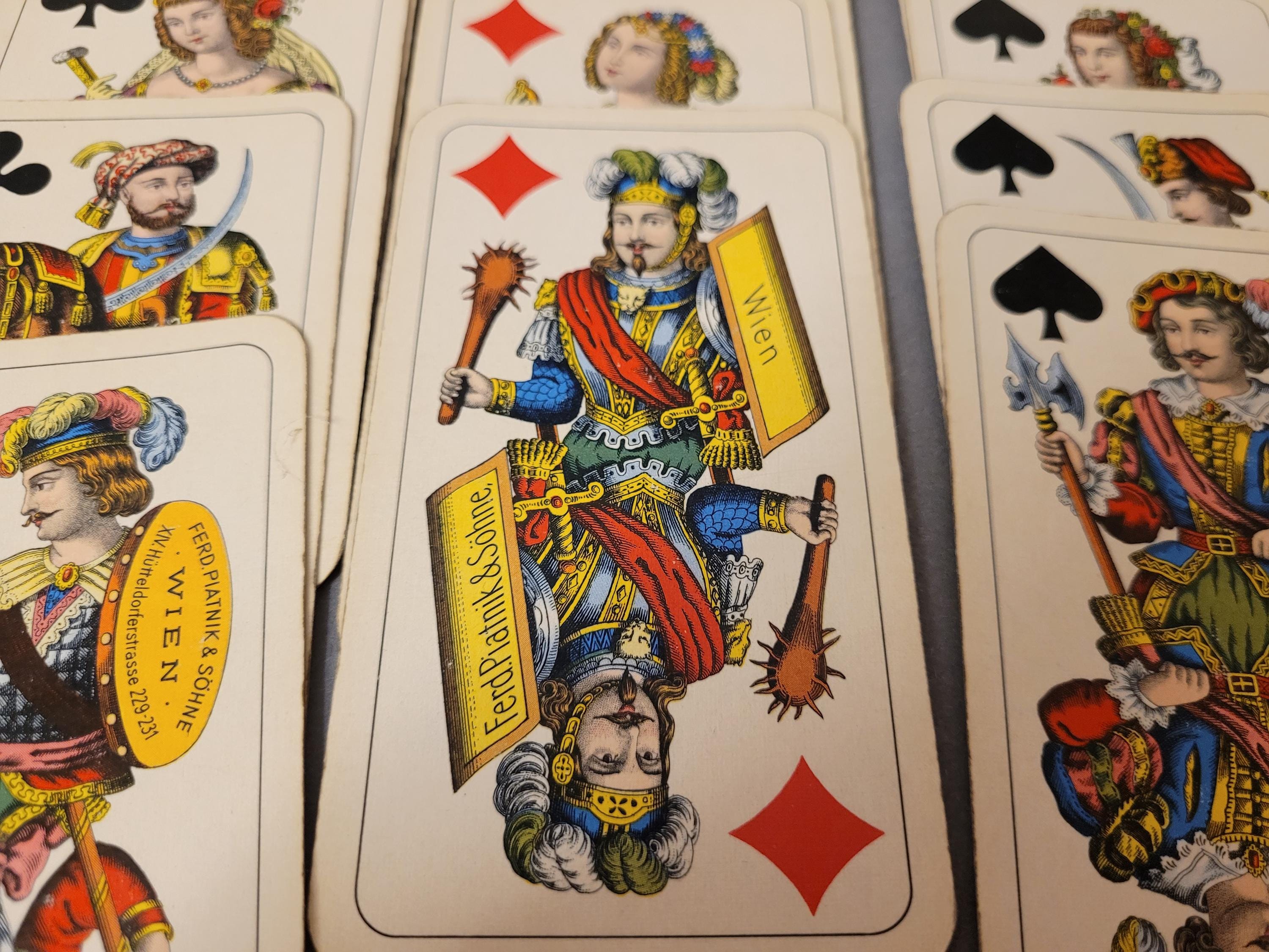 Vintage Austrian Tarock Playing Cards 1948–1950 by Piatnik Vienna