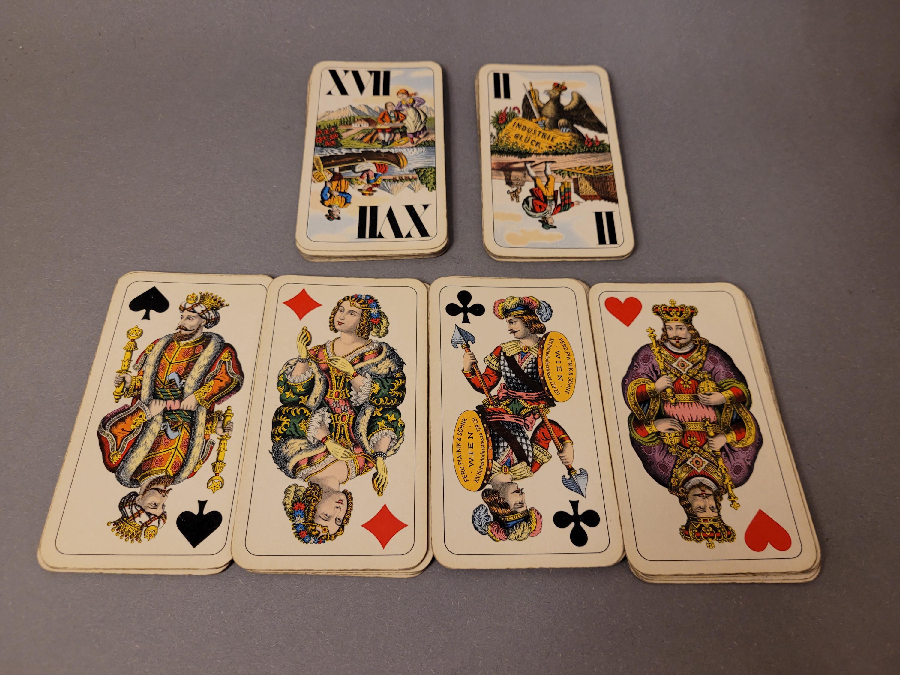 Vintage Austrian Tarock Playing Cards 1948–1950 by Piatnik Vienna