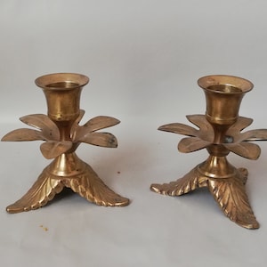 Two brass candlesticks, vintage Germany