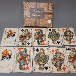 Vintage 1940s Piatnik Double Deck Playing Cards – Bridge Rummy Game – Made in Austria – Collectible Mid-Century Card Decks