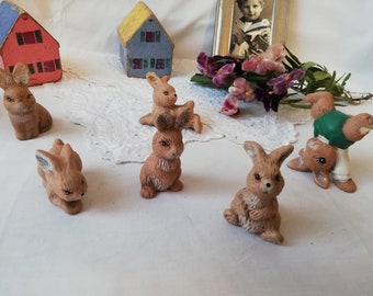 Funny little bunnies playing, Vintage, Austria