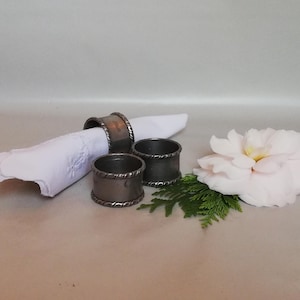 Vintage pewter napkin holder, floral decoration, 1930s, high quality hallmark, ideal gift, individual engraving
