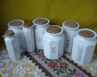 Cans for Kitchen, Vintage, antiwue, Austria