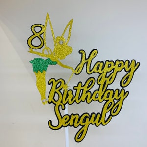 Personalised tinkerbell fairy cake topper. Fairy birthday.