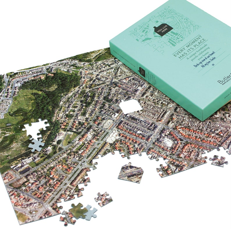 Personalised Aerial Map Jigsaw Puzzle Centred on your home Etsy