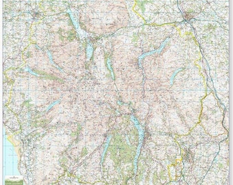 UK National Park Wall Map - The Lake District - Large 120X150cm Wall Map Ordnance Survey's Landranger Base, Great For Walkers, Explorers