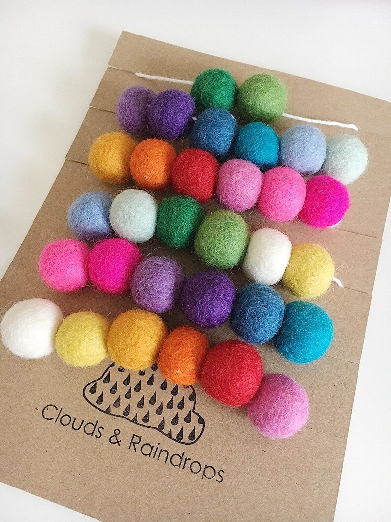 Rainbow felt ball garland. Nursery decor. Children's Etsy