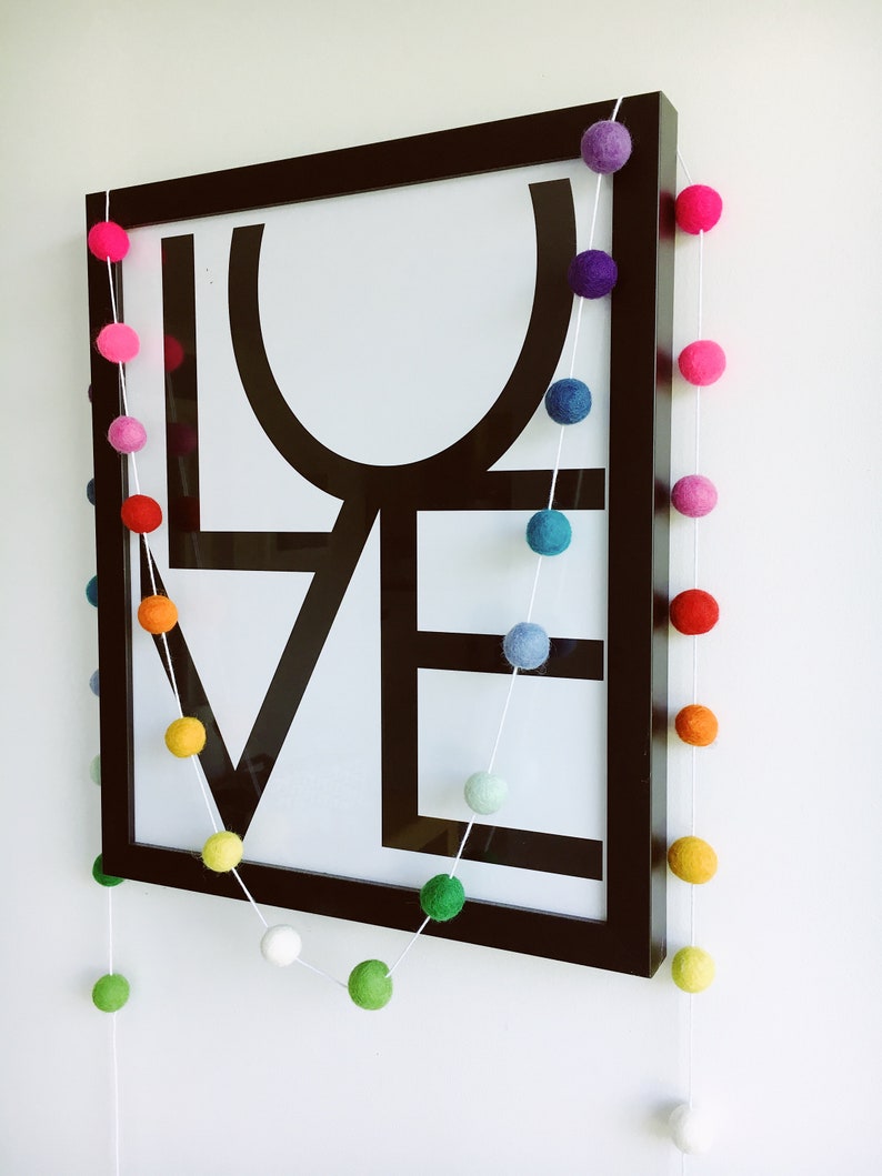 Rainbow felt ball garland. Nursery decor. Children's Etsy