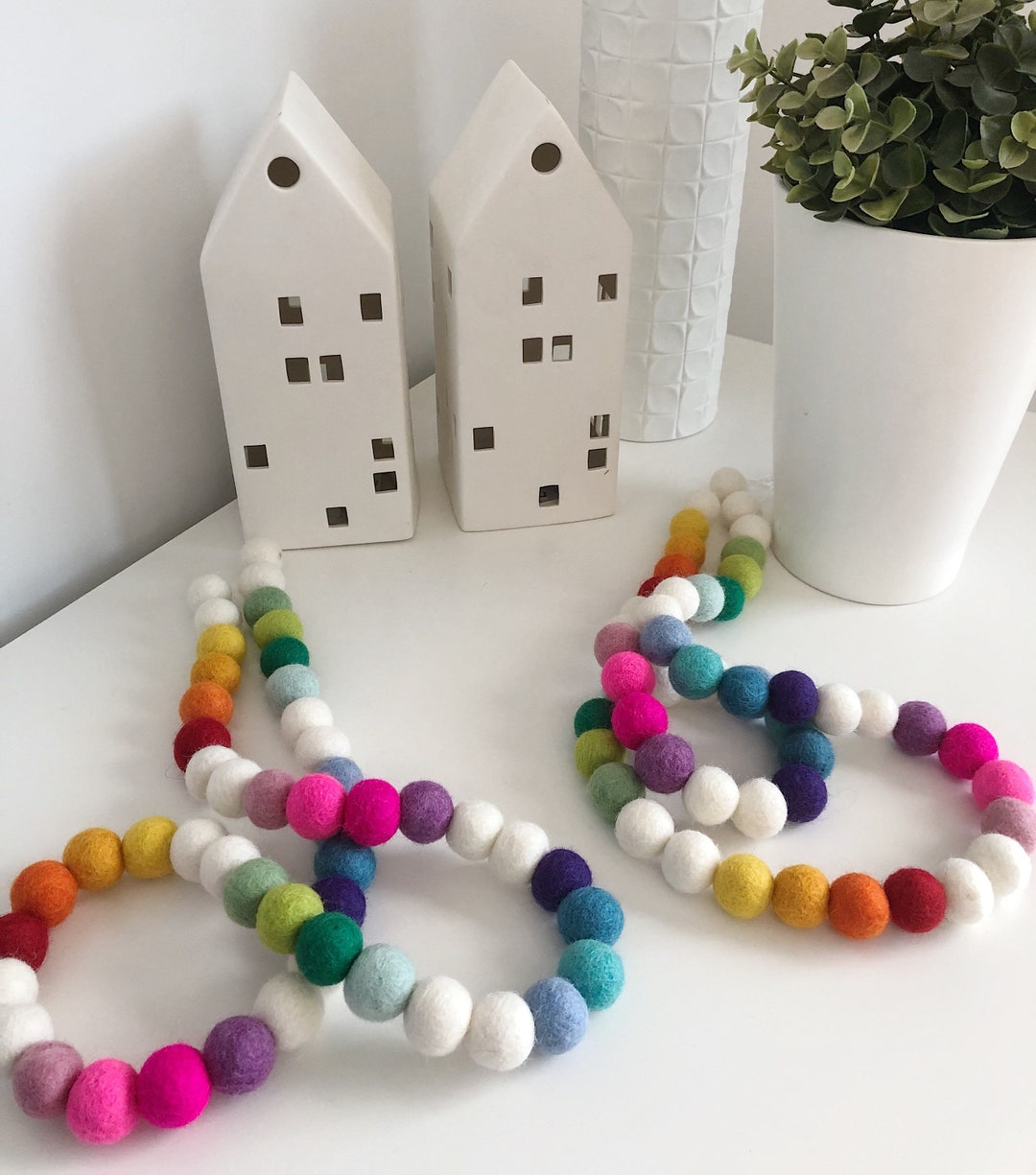 Rainbow Felt Ball Garland, Pom Pom Nursery Decor - Etsy