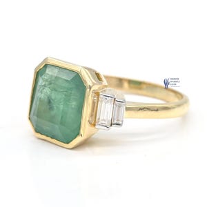 5 carat Emerald Ring, Natural Emerald Ring 18k Gold, 4.65Ct Emerald Cut, Gemstone Ring, May Birthstone Gift for Her, Emerald Fine Jewelry