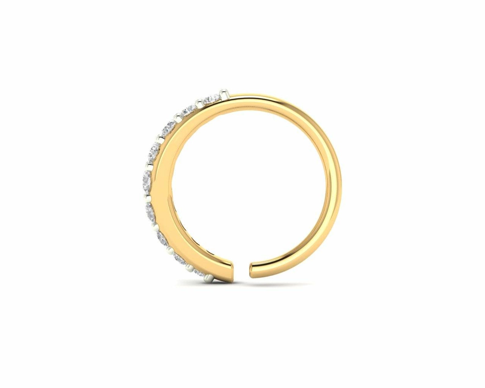 18k White Gold Nose Ring Real Diamond Natural Diamond Noser Etsy