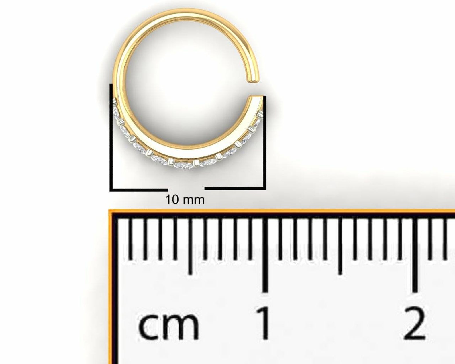 18k White Gold Nose Ring Real Diamond Natural Diamond Noser Etsy