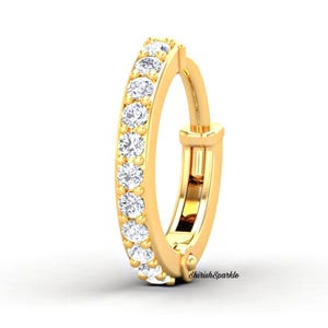 18k White Gold Nose Ring with Real Natural Diamond – Genuine Diamond Nose Piercing for Men & Women | Shirish Sparkle Gems - Certified jewel