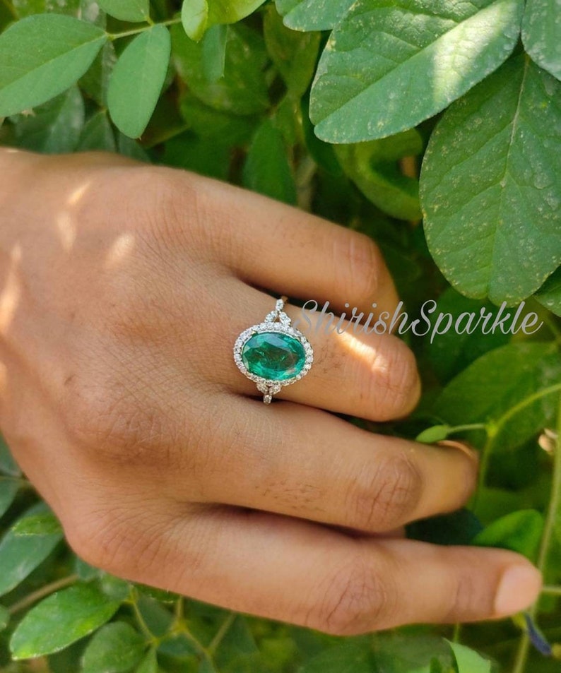 Emerald Engagement Ring Emerald Ring for Women Natural Etsy