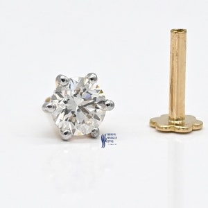 Solitaire Diamond Nose Piercing – Diamond Conch & Helix Post, Cartilage Nose Pin, Diamond Ear Piercing Post | Shirish Sparkle Gems