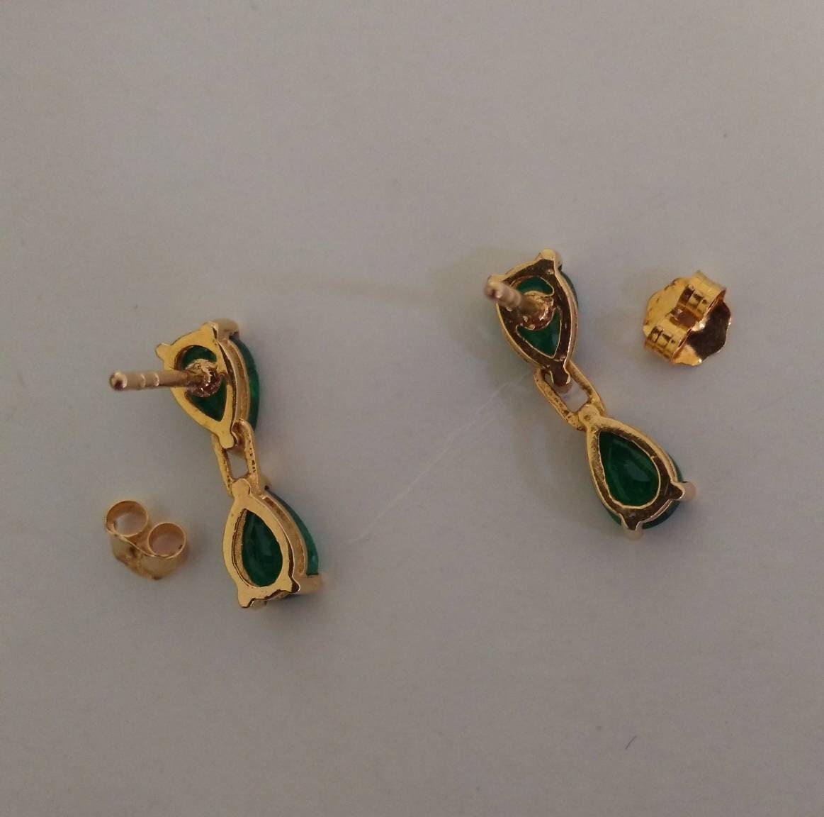 Vintage Tiny Very high quality Geniune Emerald 14kt rose | Etsy
