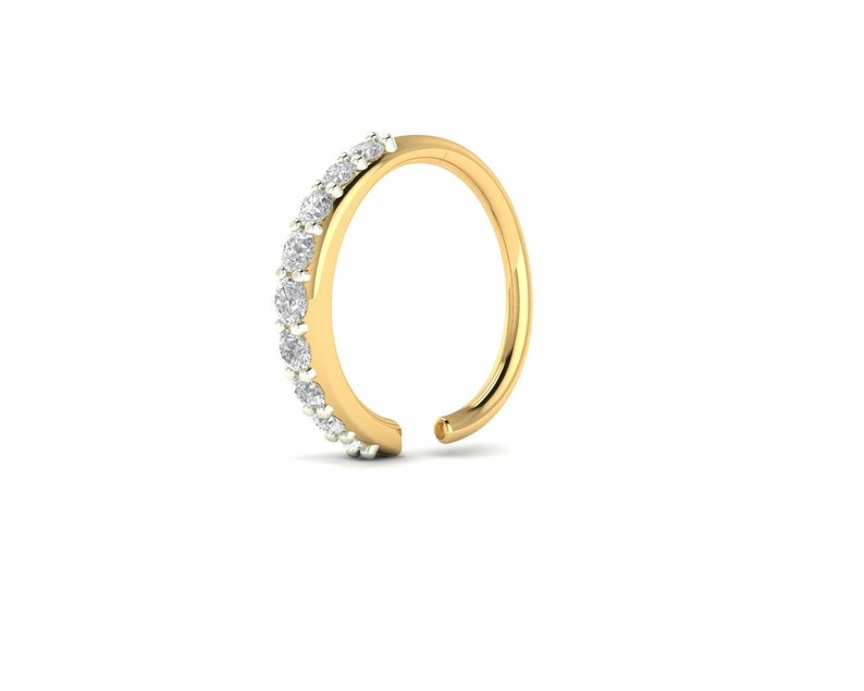14kt gold nose ring geniune diamond nose ring diamond septum Etsy