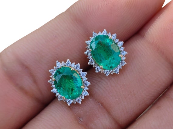 Emerald screw deals back earrings