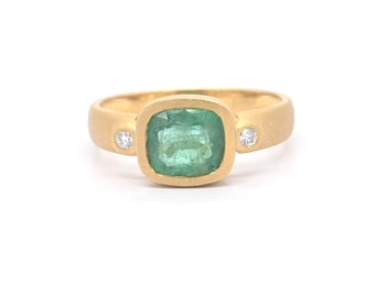 1.89CTW Ready to ship emerald engagement ring emerald ring Bezel Setting emerald wedding ring men emerald ring natural emerald ring 18k gold