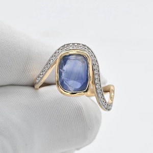 3 Carat Sri Lanka Royal Blue Sapphire Gold Ring – Natural Blue Sapphire Solid Gold Statement Ring, Ceylon Royal Blue Sapphire Ring, Gemstone