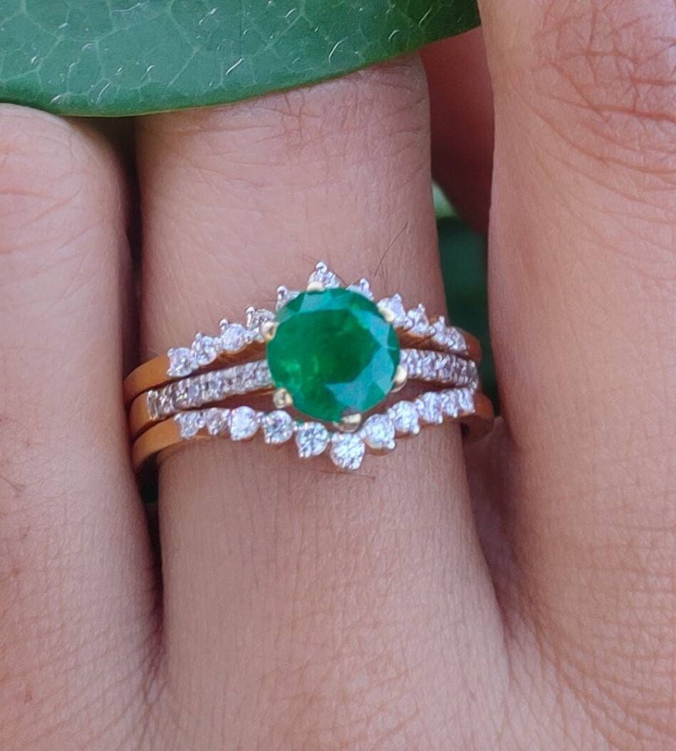 Solitaire Emerald Engagement Ring 7mm Solitaire Emerald Etsy