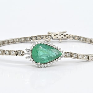 emerald diamond tennis bracelet emerald gold Single line tennis bracelet for her box lock genuine emerald bracelet gold authentic emerald