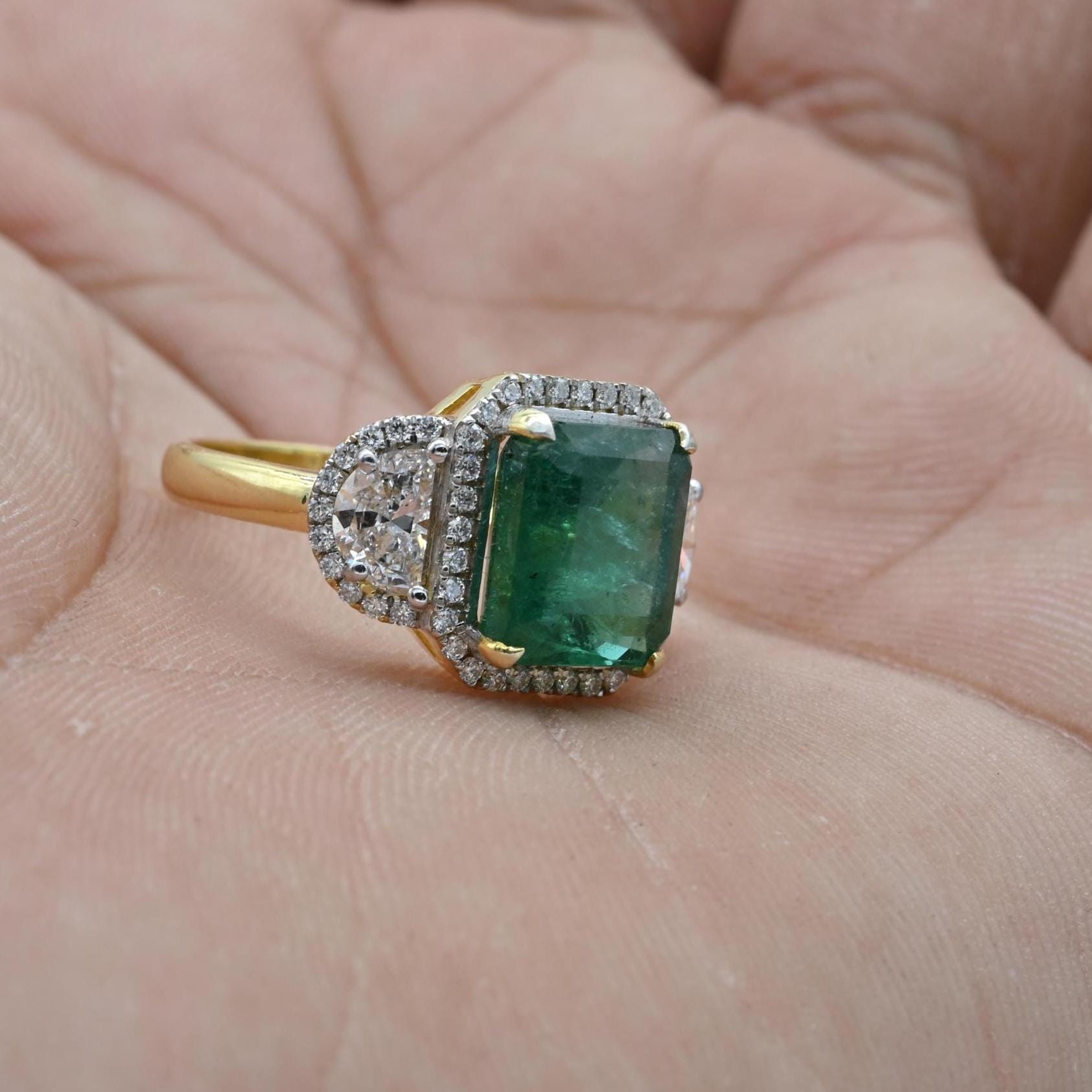 もも様取置ザンビア産 天然エメラルド ラボ ダイヤモンド リング シルバー指輪 オンライン アウトレットファッション - もも様取置ザンビア産 天然