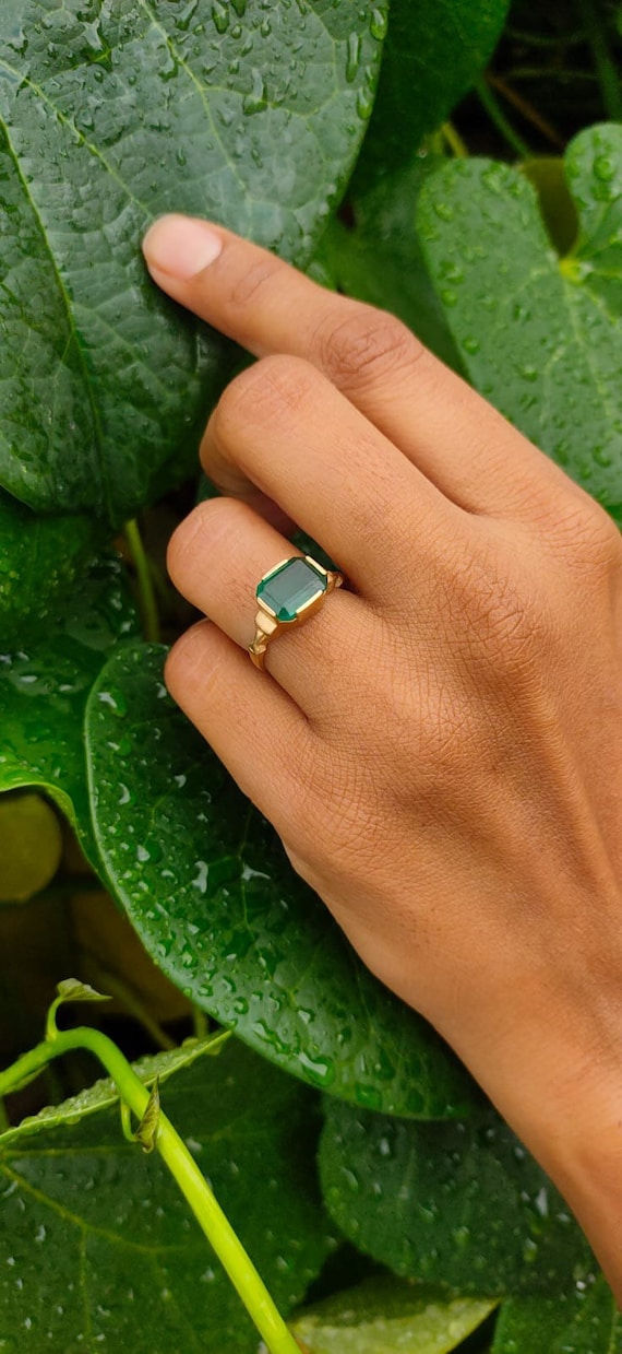 Genuine emerald ring gold discount