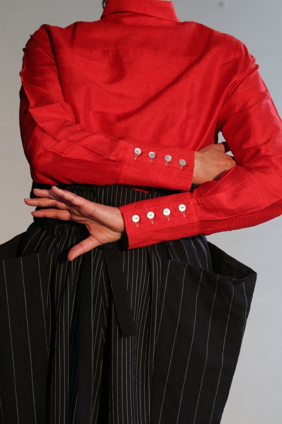 Vintage Italian raw silk blouse