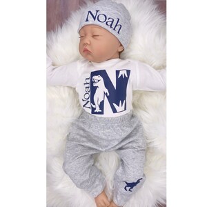 Baby Boy Outfit, Coming Home Outfit, Custom, Handmade, Personalized Newborn, Babyshower Gift, Newborn Clothing Set, Outfits With Hats
