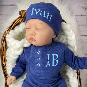 Baby Boy Outfit, Coming Home Outfit, Custom, Handmade, Personalized Newborn, Babyshower Gift, Newborn Clothing Set, Outfits With Hats