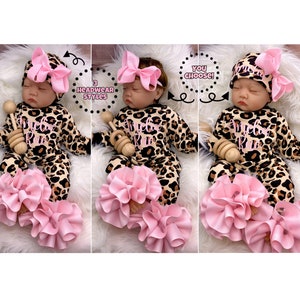 Baby Girl Outfit, Coming Home Outfit, Custom, Handmade Personalized Set, Babyshower Gift, Newborn Clothing, Leopard Inspired, Baby Fashion