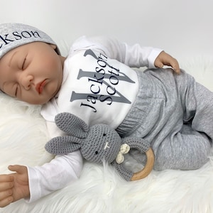 Baby Boy Outfit, Coming Home Outfit, Custom, Handmade, Personalized Newborn, Babyshower Gift, Newborn Clothing Set, Outfits With Hats