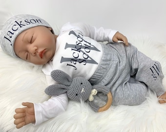 Baby Boy Outfit, Coming Home Outfit, Custom, Handmade, Personalized Newborn, Babyshower Gift, Newborn Clothing Set, Outfits With Hats