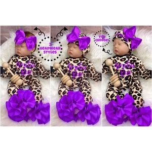 Baby Girl Outfit, Coming Home Outfit, Custom, Handmade Personalized Set, Babyshower Gift, Newborn Clothing, Leopard Inspired, Baby Fashion