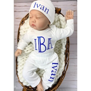 Baby Boy Outfit, Coming Home Outfit, Custom, Handmade, Personalized Newborn, Babyshower Gift, Newborn Clothing Set, Outfits With Hats