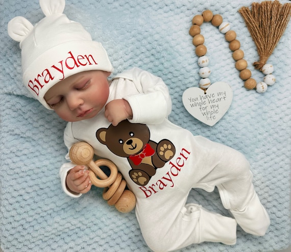 Traje de niño, traje de regreso a casa, oso de peluche, hecho a