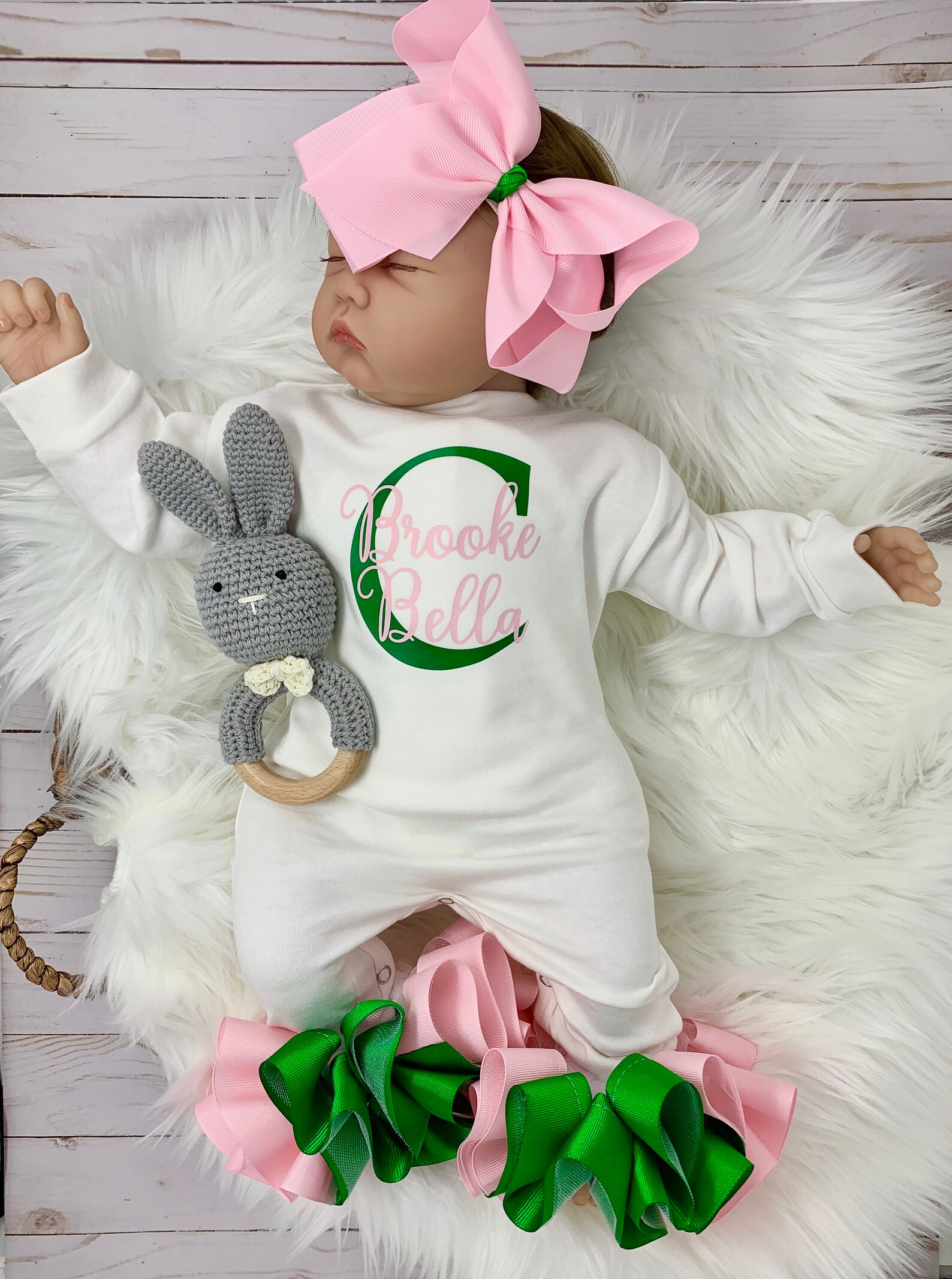 Baby Girl Outfit Coming Home Outfit Custom Handmade Etsy