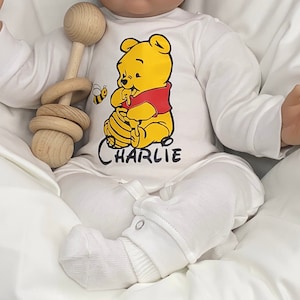 Baby Boy Outfit, Coming Home Outfit, Winnie The Pooh, Handmade, Personalized Newborn, Babyshower Gift, Newborn Clothing, Outfits With Hats image 4