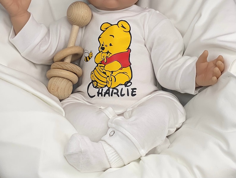 Baby Boy Outfit, Coming Home Outfit, Winnie The Pooh, Handmade, Personalized Newborn, Babyshower Gift, Newborn Clothing, Outfits With Hats image 4