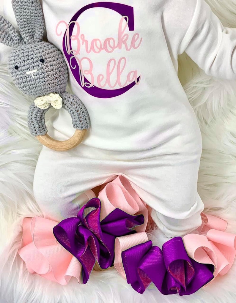 Baby Girl Outfit Coming Home Outfit Custom Handmade Etsy