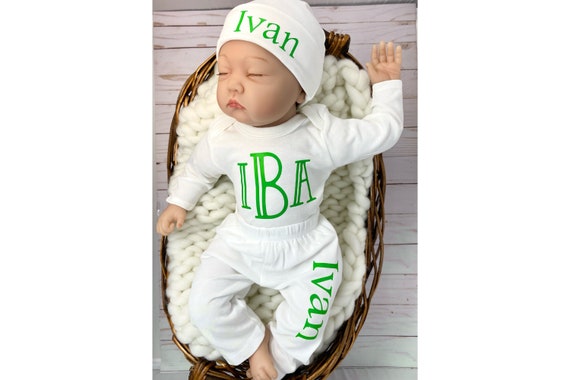 Baby Boy Outfit, Coming Home Outfit, Custom, Handmade - Main Image