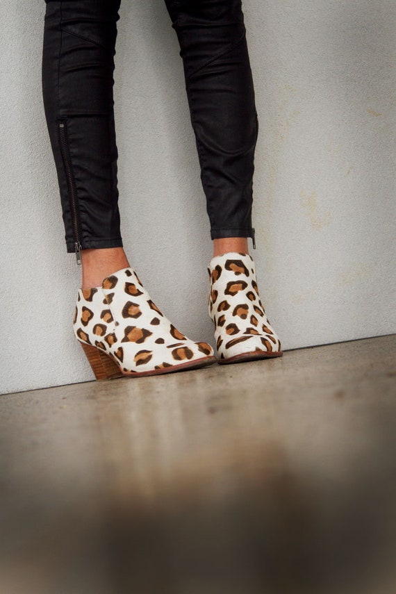 leopard print leather boots