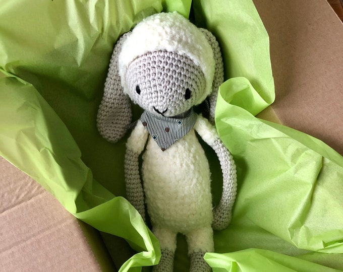 Corentin the Bunny beige or gray - Handmade by Omanel